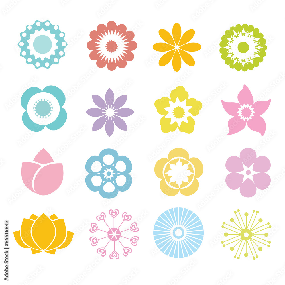 Decorative flower with variation style and colour