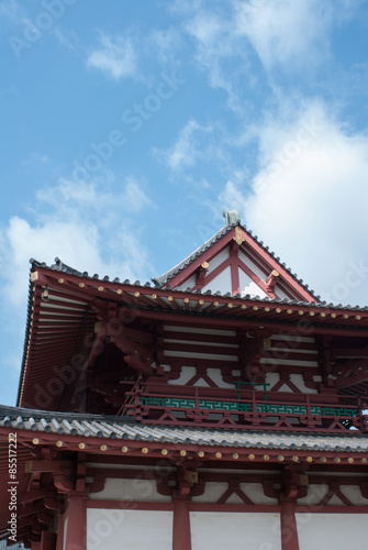 Temple and sky, Osaka, Japan
