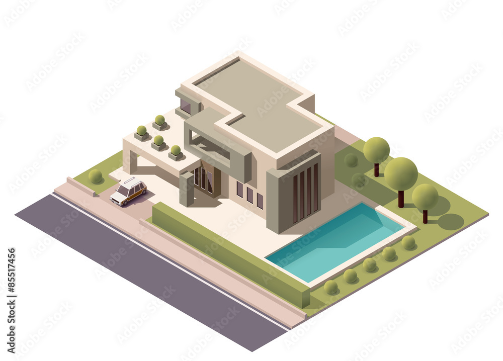 Vector isometric modern house Vector isometric modern house