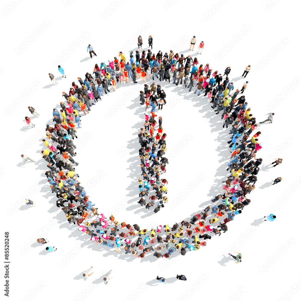 people in the shape of sign on. people in the shape of sign on.