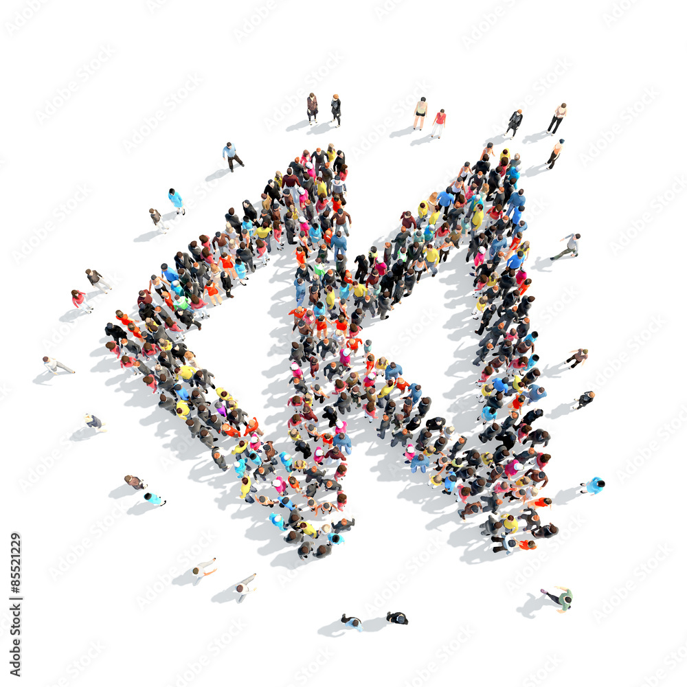 people in the shape of sign rewinding. people in the shape of sign rewinding.