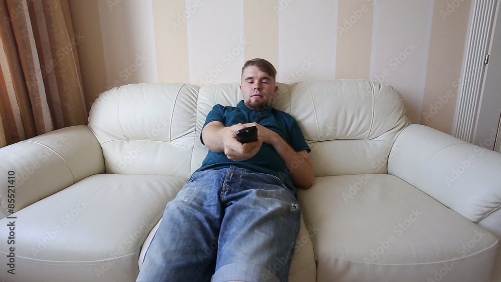 Man watching TV Man watching TV