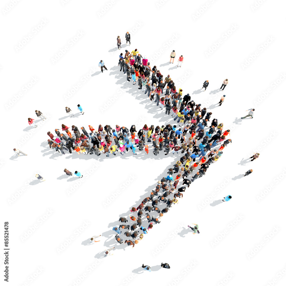 People in the form of arrows. People in the form of arrows.