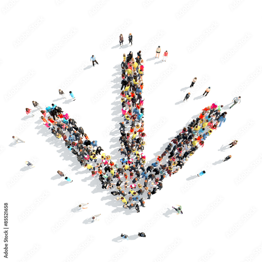 People in the form of arrows. People in the form of arrows.