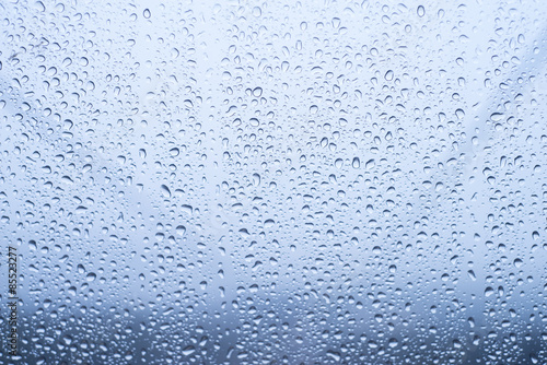 Raindrops on a window during a storm  Hakone  Japan