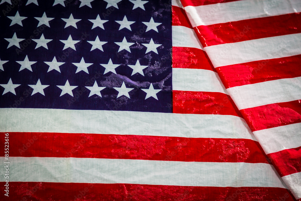 Fototapeta premium American flag in water