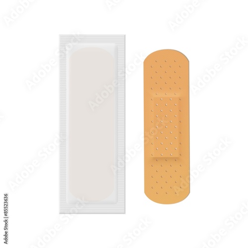 Two Medical Adhesive Bandages Vector