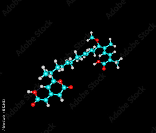 Bongkrek acid molecule isolated on black
