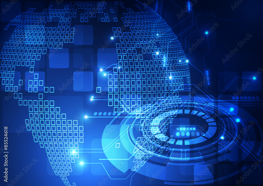 Obraz premium vector digital global technology concept, abstract background
