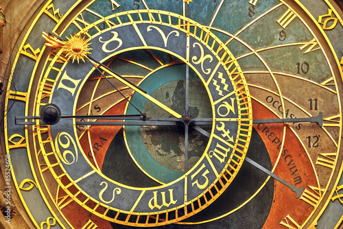 Front View Detail of Prague Astronomical Clock