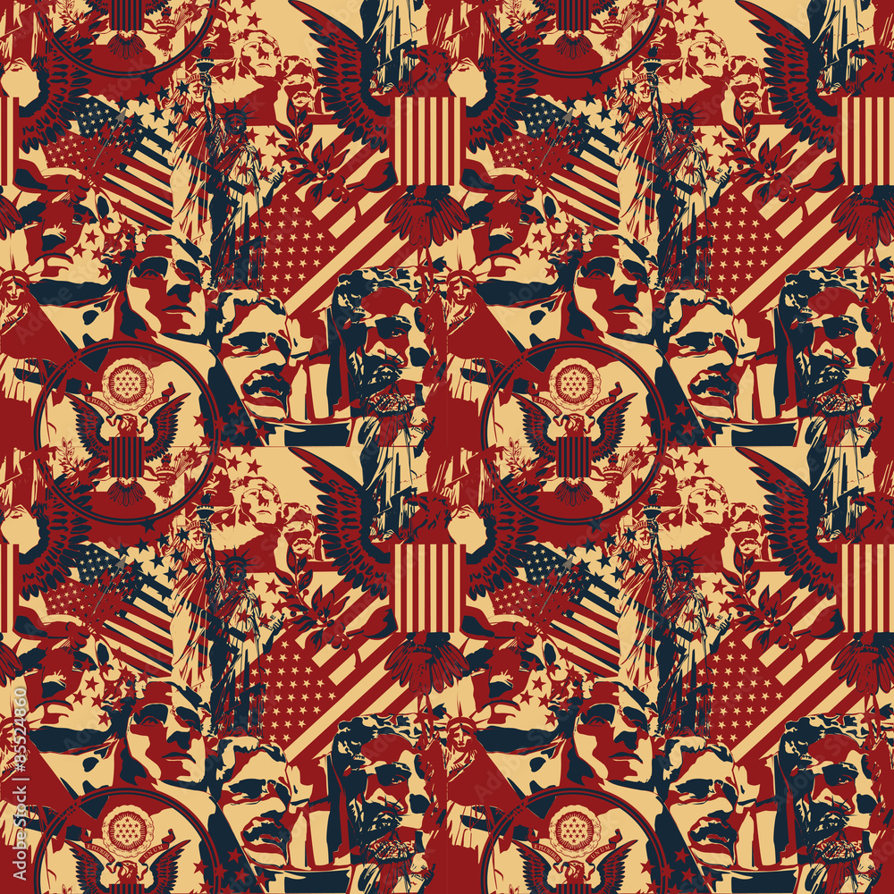 Pattern with symbols of the US