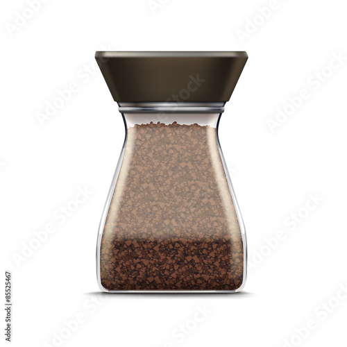 Vector Coffee Glass Jar Packaging Package Isolated