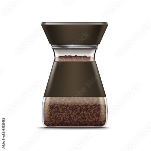 Vector Coffee Glass Jar Packaging Package Isolated