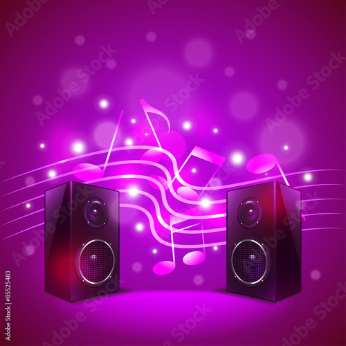Speakers on colorful blur background vector