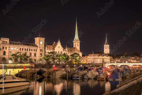 Old town of Zurich at night - Switzerland © ugiss