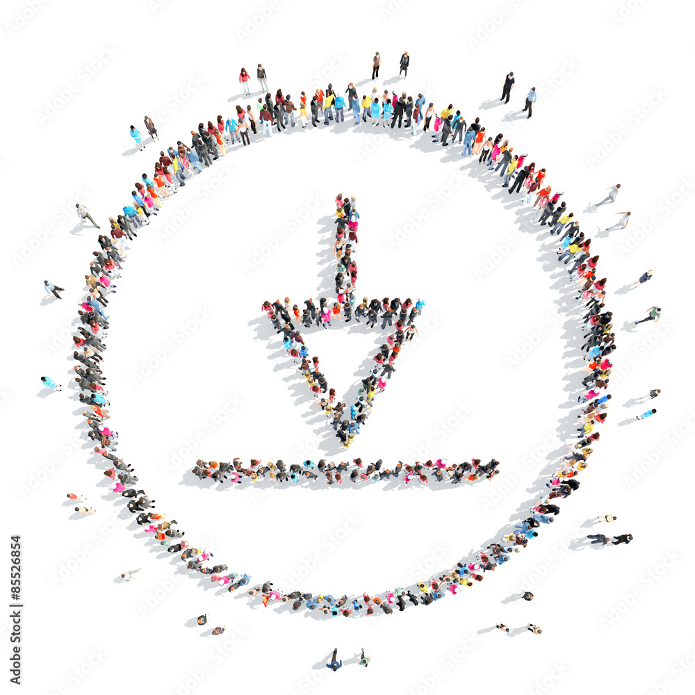 people in the shape of loading mark. people in the shape of loading mark.