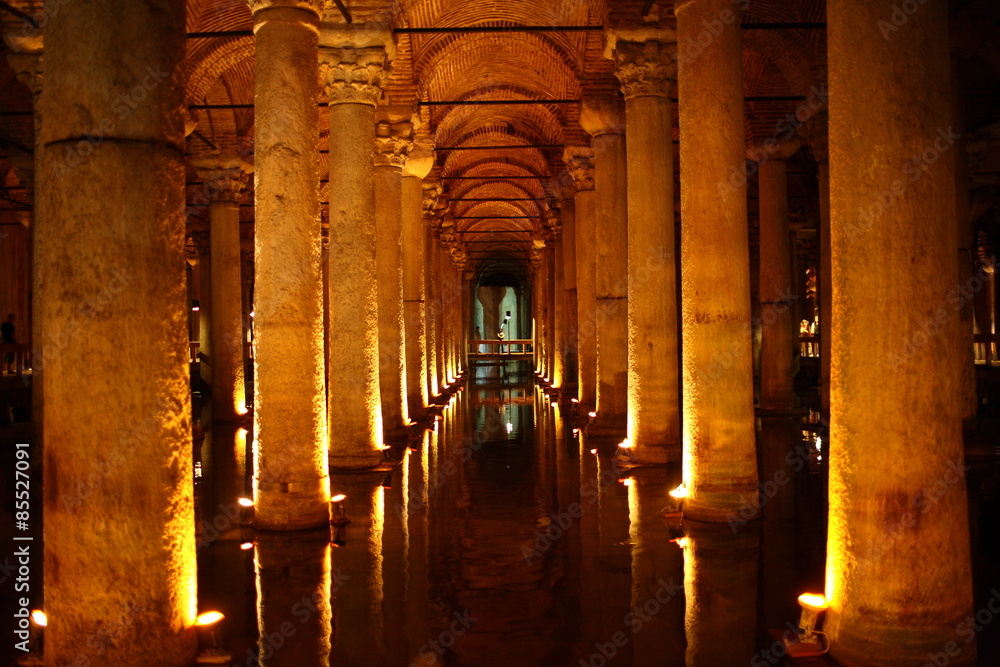 Underground Cistern in Istanbul Turkey