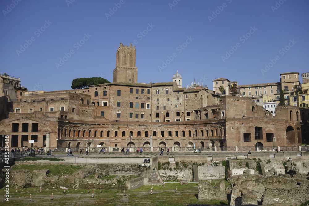 Ancient remains of the Trajan's Market Rome Italy