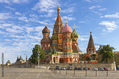 Photography St. Basil's Cathedral on Red square in Moscow, Russia