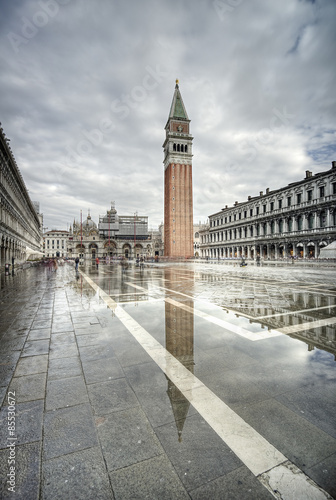 St. Marks Square (Piazza San Marco) during high tide, Venice (Venezia), Italy, Europe