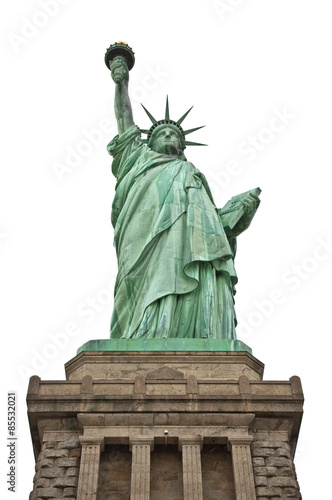 Statue of Liberty on isolated white background  New York City  USA