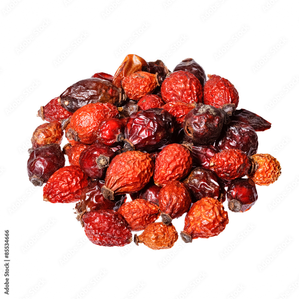 Berries dried rosehips isolated on white. Berries dried rosehips isolated on white.