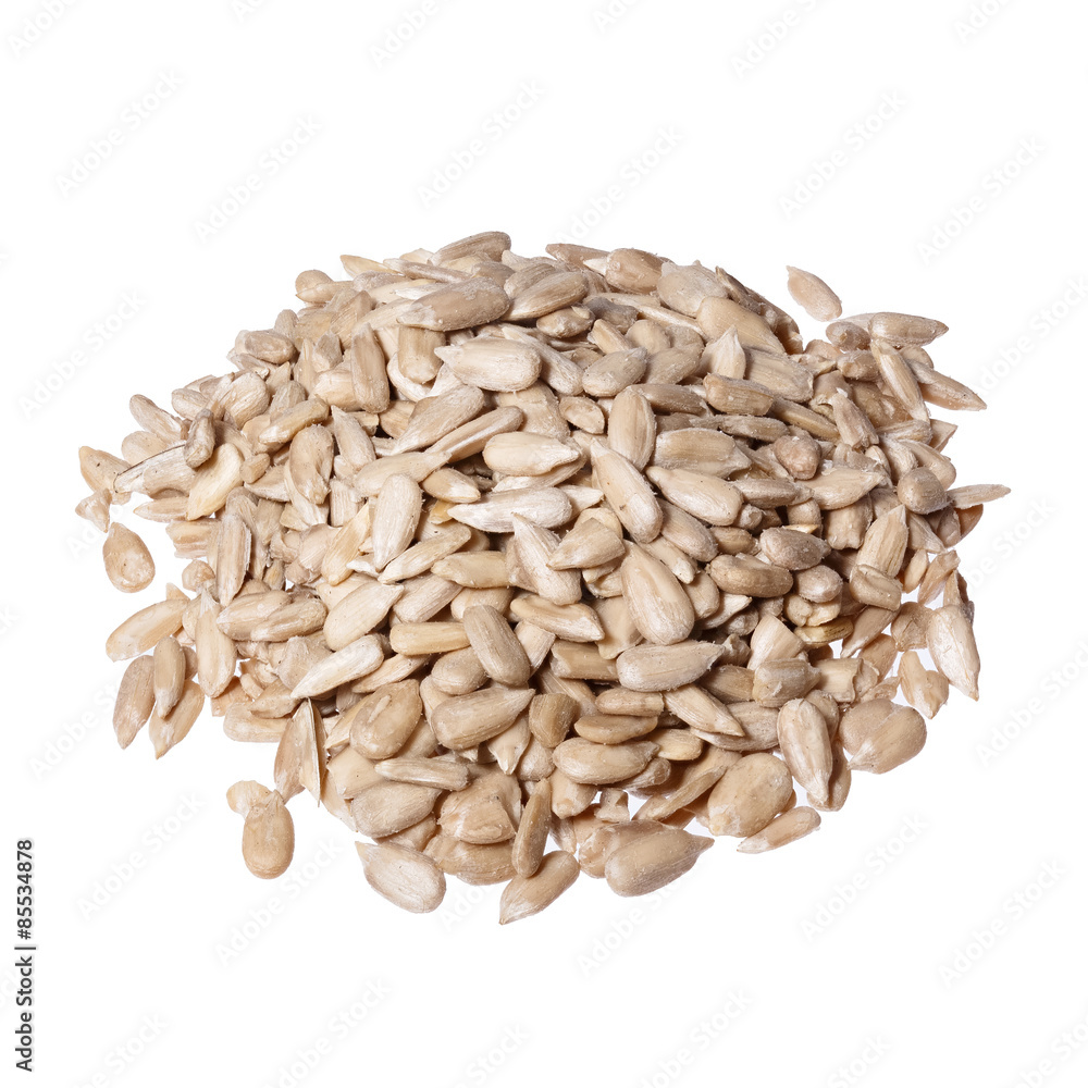 Sunflower seeds isolated on white. Sunflower seeds isolated on white.