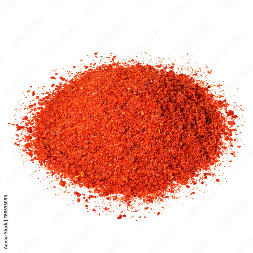 Powdered pimienta roja red pepper pile isolated on white. Powdered pimienta roja red pepper pile isolated on white.
