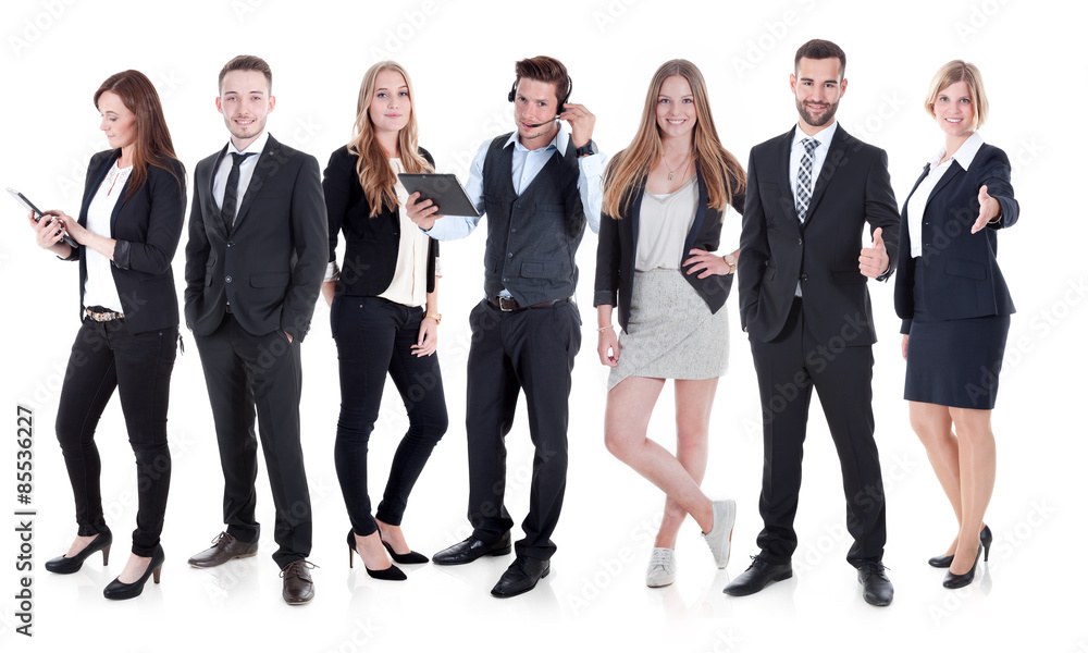 Businessteam mit vershiedenen Funktionen Collage Businessteam mit vershiedenen Funktionen Collage