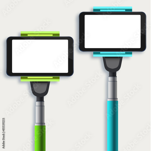 vector set of modern monopod for self 