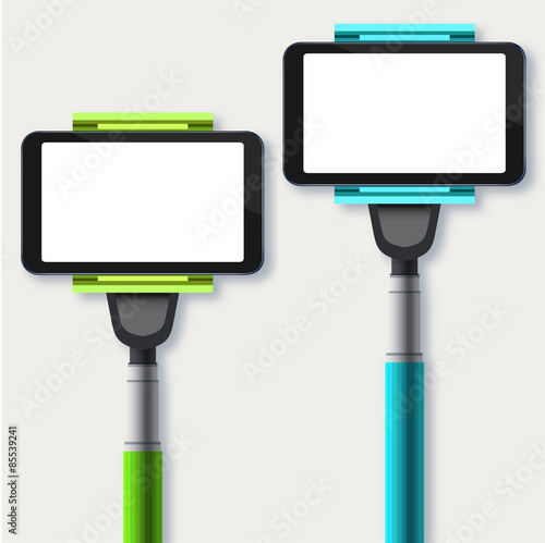 vector set of modern monopod for self 
