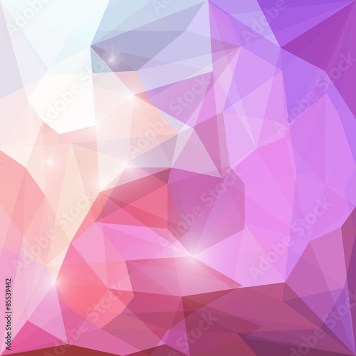 Abstract bright polygonal triangular background with lights