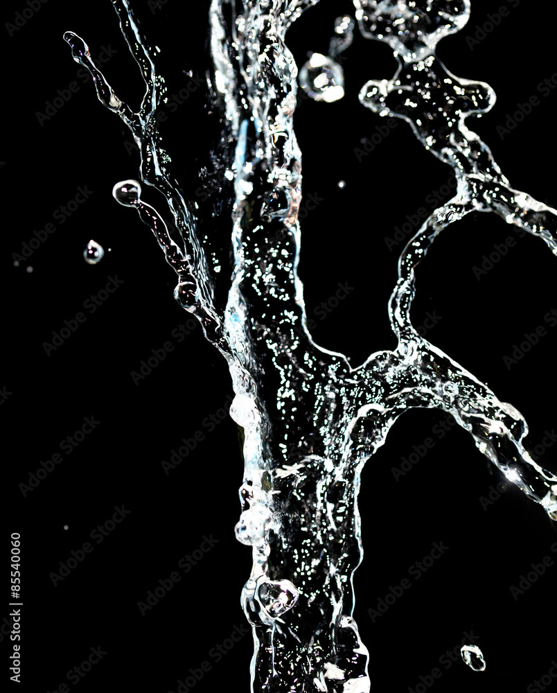 spray water on a black background spray water on a black background