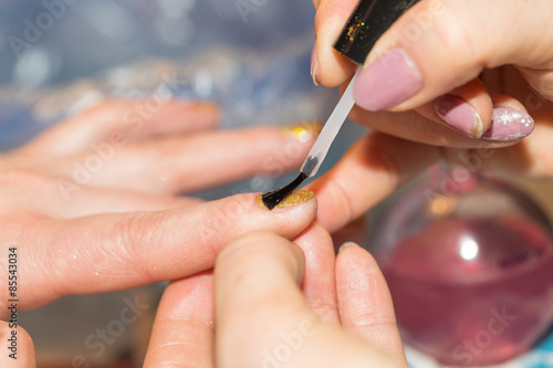 manicure in beauty salon