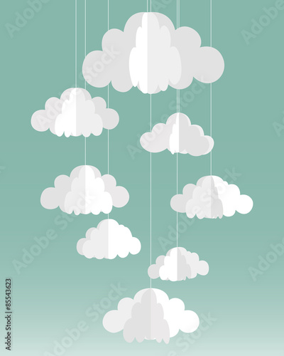 Vector paper clouds