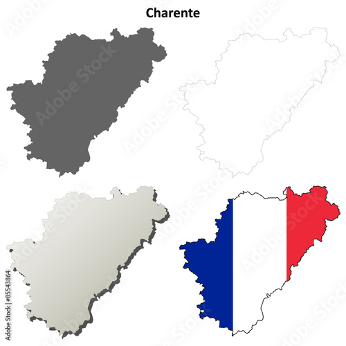 Charente (Poitou-Charentes) outline map set