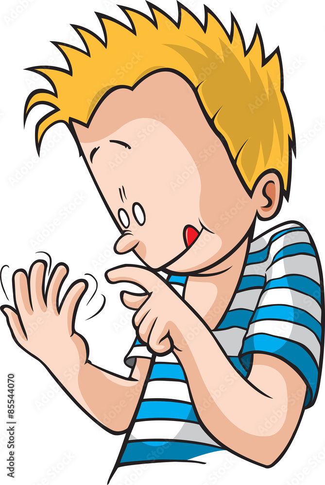 Counting Fingers Cartoon Boy counting his fingers. Stock Vector Adobe