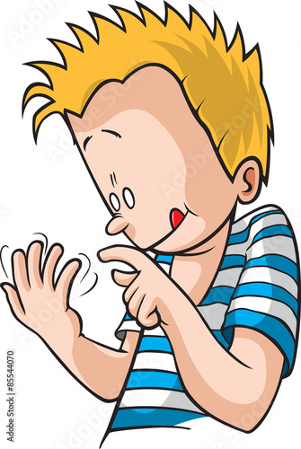 Counting Fingers
Cartoon Boy counting his fingers.
