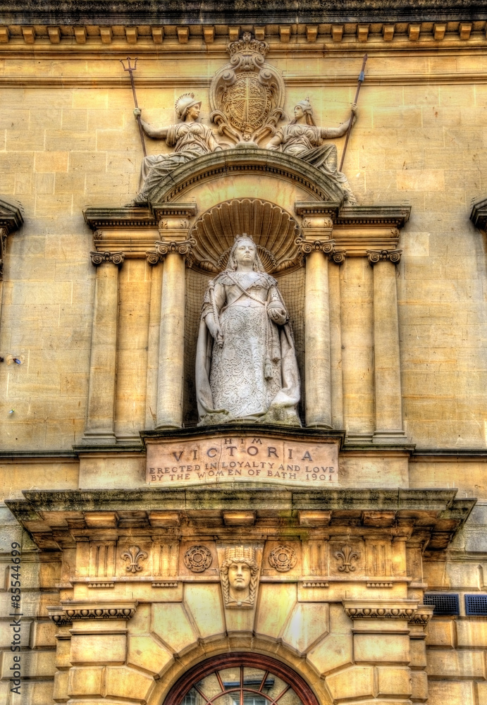 Statue of Queen Victoria in Bath town - England