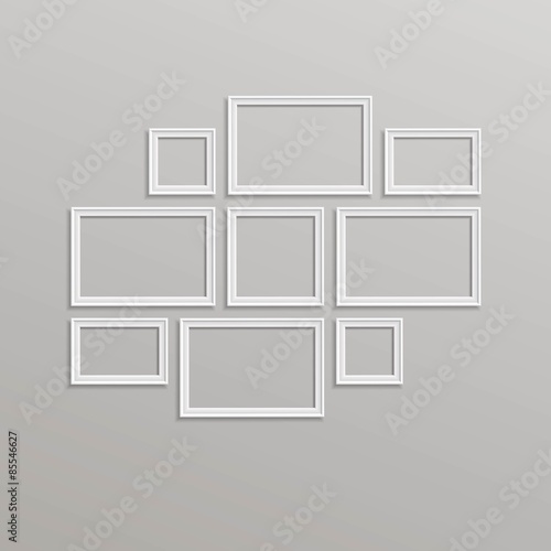 Vector Blank Picture Frame Template Composition