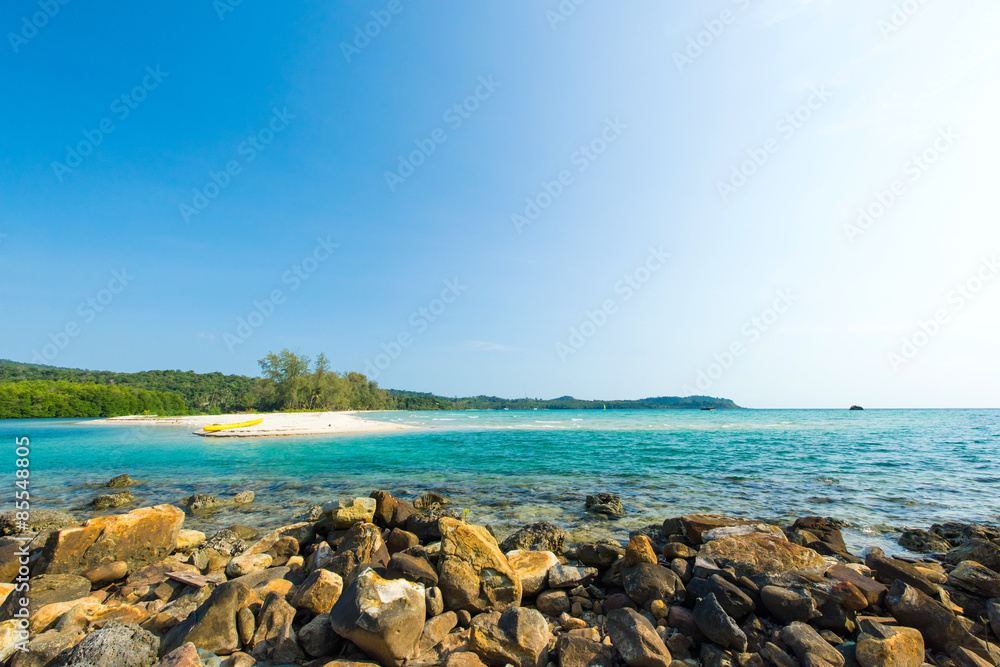 Estuaries that flow into the sea at koh kood island,Thailand Estuaries that flow into the sea at koh kood island,Thailand