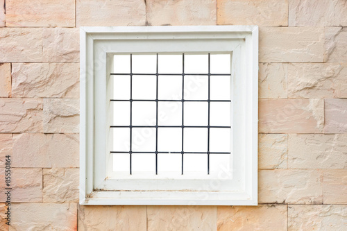 The white windows on marble walls