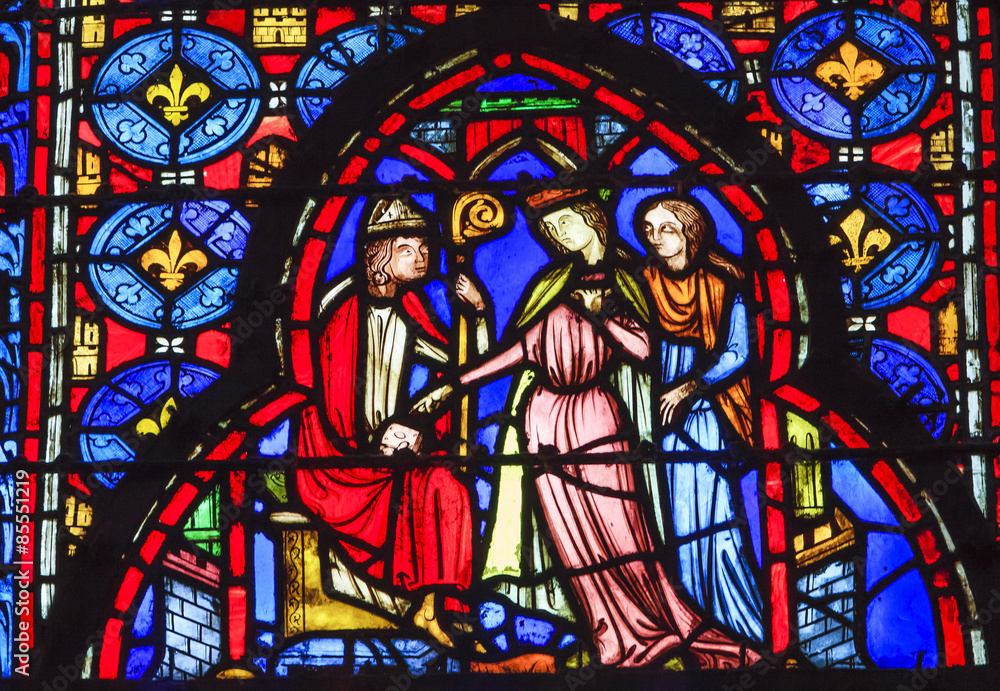 Bishop Queen Stained Glass Sainte Chapelle Paris France