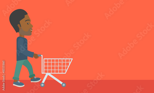 Man with empty cart