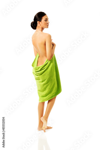 Spa woman wrapped in towel