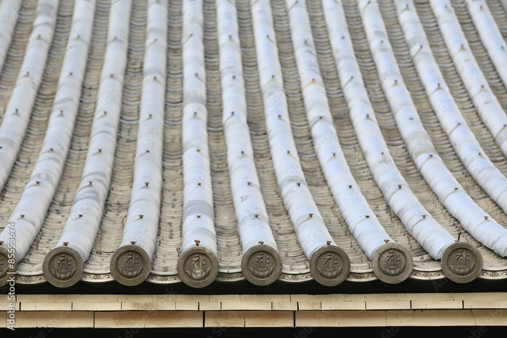 Obraz premium details of japanese temple roof architecture