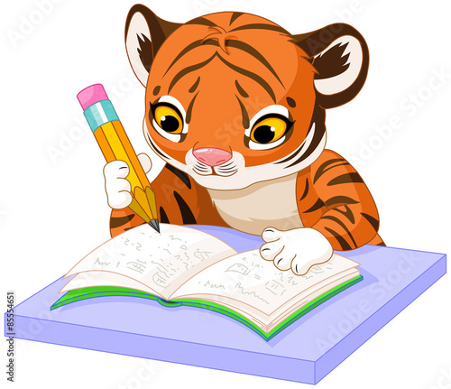 Fototapeta Naklejka Na Ścianę i Meble -  Tiger Learns