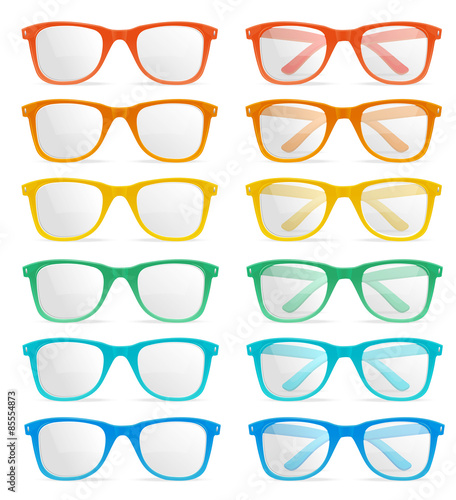 Vector glasses color set