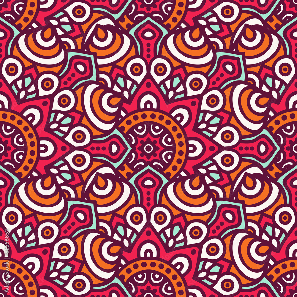 Ethnic floral seamless pattern