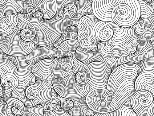 Abstract wavy vector seamless pattern